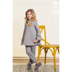 ALHUKA abrigo gris con mostaza DIAMANTE