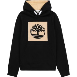 TIMBERLAND sudadera de niño en negro y tostado con capucha