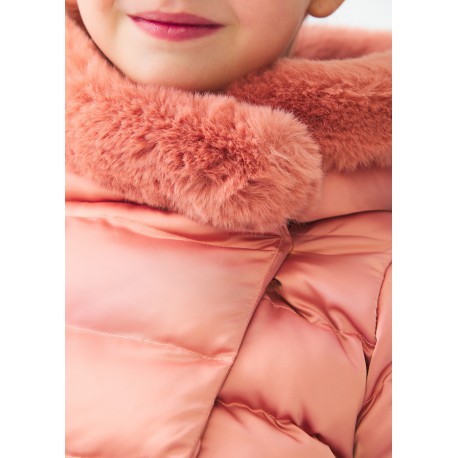 ABEL Y LULA chaquetón con capucha satinado con pelo color rubor