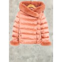 ABEL Y LULA chaquetón con capucha satinado con pelo color rubor