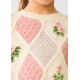 ABEL Y LULA jersey jacquard tricolor con bordado de flores