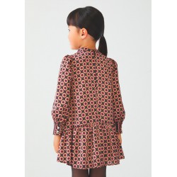 ABEL Y LULA vestido manga larga estampado de topos rosa 2