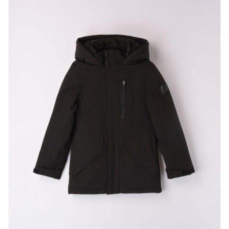 IDO plumífero negro con capucha de niño