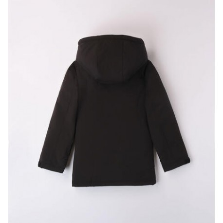 IDO plumífero negro con capucha de niño