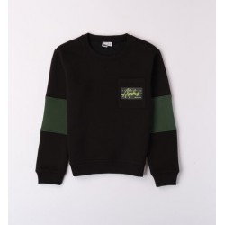 IDO sudadera de cuello redondo en negro y verde 2