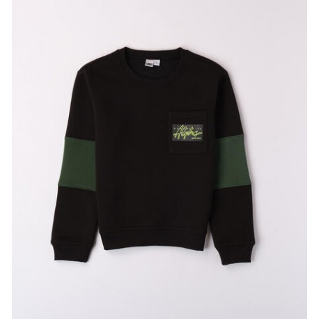 IDO sudadera de cuello redondo en negro y verde
