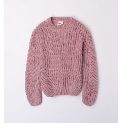 IDO jersey de punto grueso de cuello redondo tono mauve