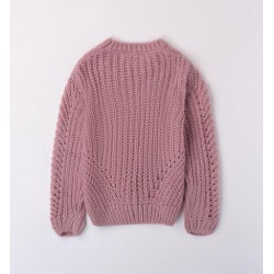 IDO jersey de punto grueso de cuello redondo tono mauve 2